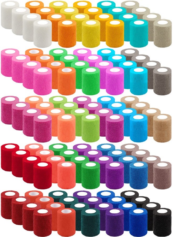 BQTQ 120 Rolls Self Adhesive Bandage 2 Inch Self Adherent Wrap Colored Tape Sticky Athletic Wrap for Sports Vet Wrist Ankle Sprains (Rich Color) - Image 1